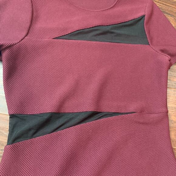 Express Purple Mesh Slice Short Sleeve Bodycon Dress Size 6 - Picture 3 of 5